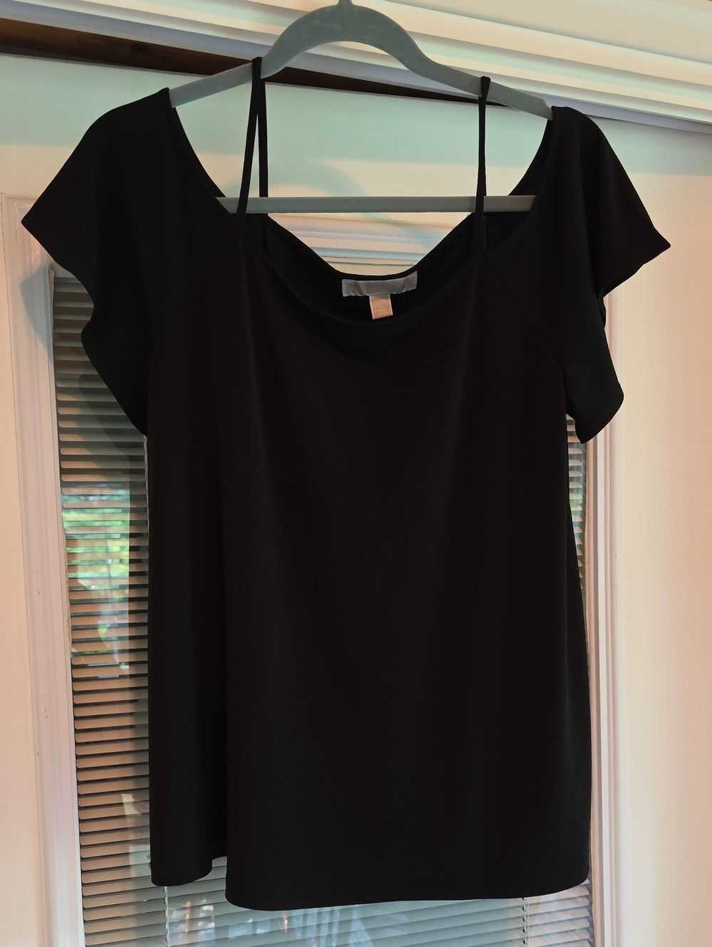 Michael Kors Black Flutter Sleeve top with Spaghetti Straps